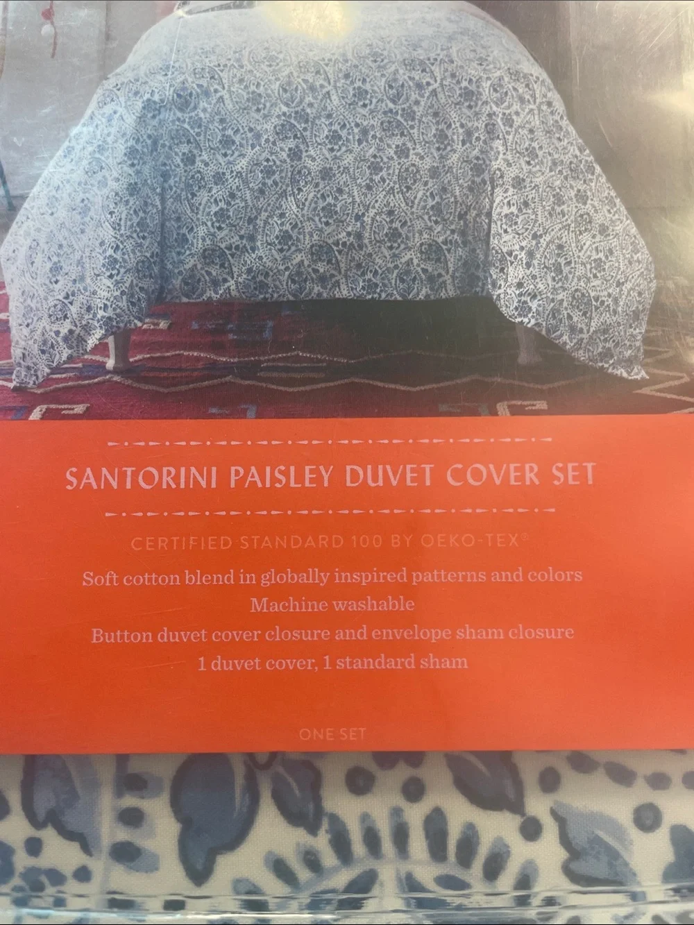 Opalhouse Blue and White Paisley Duvet Cover Set w/Sham Twin XL New in Package